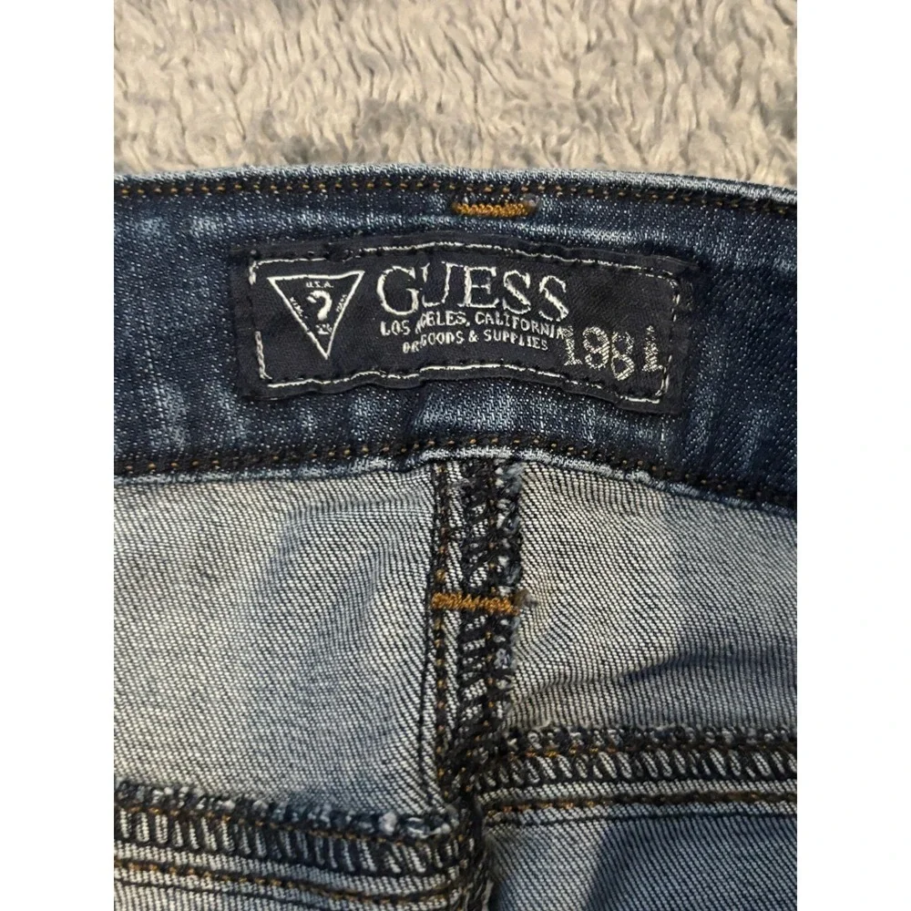 Guess Jeans Womens 26 Brittney Skinny Blue Denim Stretch Ankle Dark Wash